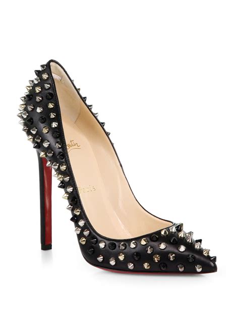 christian louboutin black spike heels